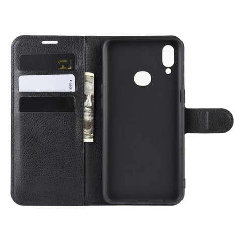 For Galaxy A10s  Litchi Texture Horizontal Flip Leather Case , with Wallet & Holder & Card Slots, For Galaxy A10s
