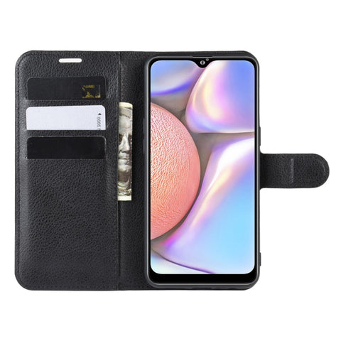 For Galaxy A10s  Litchi Texture Horizontal Flip Leather Case , with Wallet & Holder & Card Slots, For Galaxy A10s