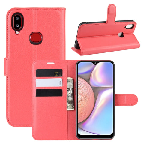 For Galaxy A10s  Litchi Texture Horizontal Flip Leather Case , with Wallet & Holder & Card Slots, For Galaxy A10s