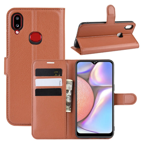 For Galaxy A10s  Litchi Texture Horizontal Flip Leather Case , with Wallet & Holder & Card Slots, For Galaxy A10s