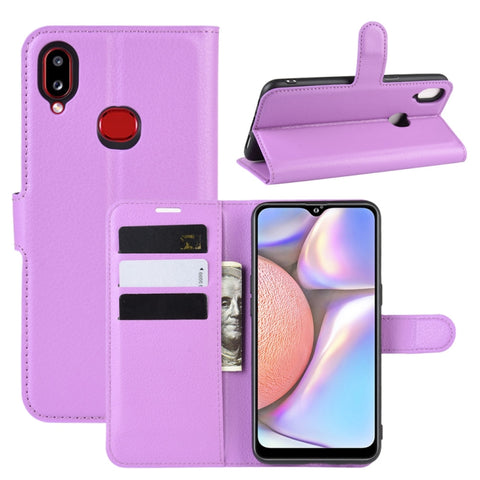 For Galaxy A10s  Litchi Texture Horizontal Flip Leather Case , with Wallet & Holder & Card Slots, For Galaxy A10s