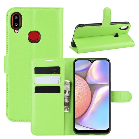 For Galaxy A10s  Litchi Texture Horizontal Flip Leather Case , with Wallet & Holder & Card Slots, For Galaxy A10s