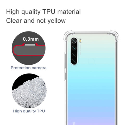 For Xiaomi Redmi Note 8 Four-Corner Anti-Drop Ultra-Thin Transparent TPU Phone Case