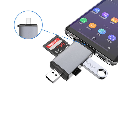 Typce-C+USB+Micro USB  OTG  Card Reader