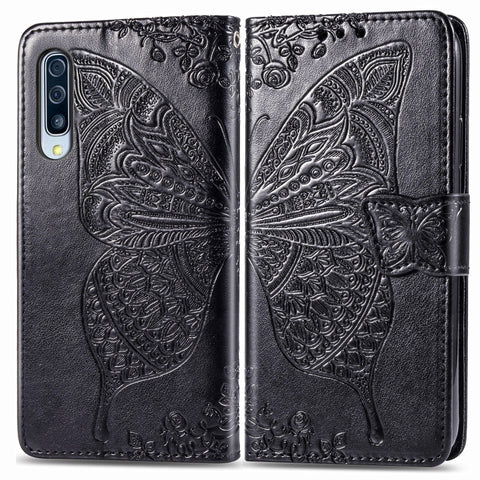 For Galaxy A30S Butterfly Love Flower Embossed Horizontal Flip Leather Case with Bracket / Card Slot / Wallet / Lanyard, For Galaxy A30S