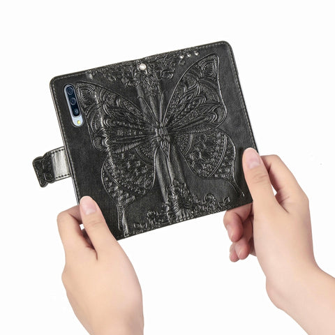 For Galaxy A30S Butterfly Love Flower Embossed Horizontal Flip Leather Case with Bracket / Card Slot / Wallet / Lanyard, For Galaxy A30S