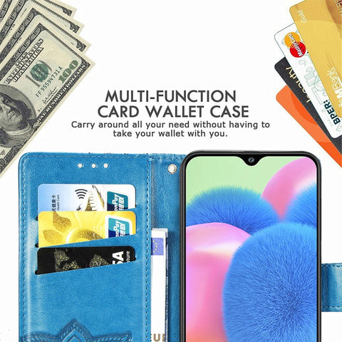 For Galaxy A30S Butterfly Love Flower Embossed Horizontal Flip Leather Case with Bracket / Card Slot / Wallet / Lanyard, For Galaxy A30S