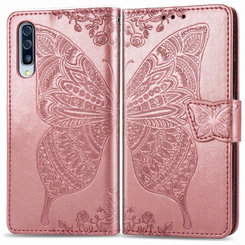 For Galaxy A30S Butterfly Love Flower Embossed Horizontal Flip Leather Case with Bracket / Card Slot / Wallet / Lanyard, For Galaxy A30S