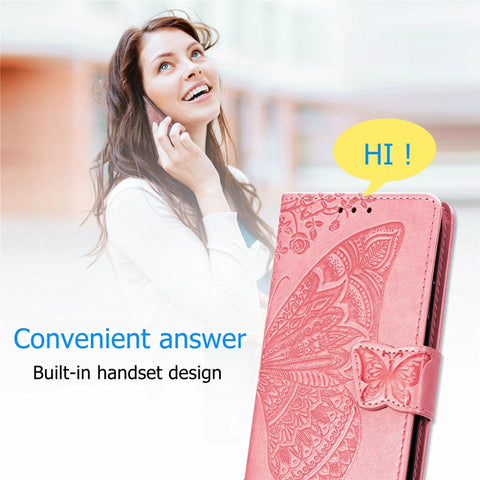 For Galaxy A20S  Butterfly Love Flower Embossed Horizontal Flip Leather Case with Bracket / Card Slot / Wallet / Lanyard, For Galaxy A20S