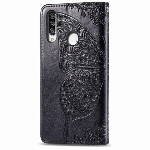 For Galaxy A20S  Butterfly Love Flower Embossed Horizontal Flip Leather Case with Bracket / Card Slot / Wallet / Lanyard, For Galaxy A20S