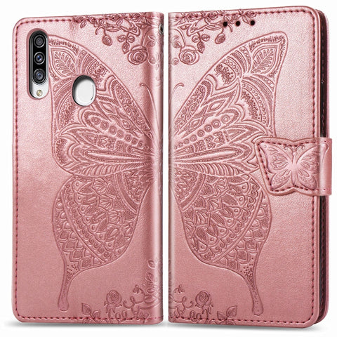 For Galaxy A20S  Butterfly Love Flower Embossed Horizontal Flip Leather Case with Bracket / Card Slot / Wallet / Lanyard, For Galaxy A20S