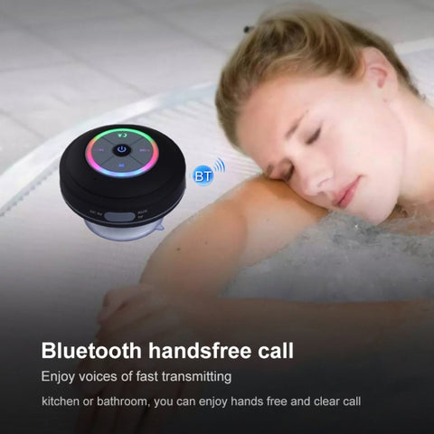 BTS-08 Wireless Bluetooth Speaker Waterproof Led FM Radio Subwoofer Bluetooth Column TF Card Suction Cup Mini Shower Speaker