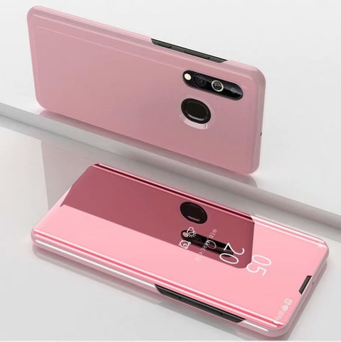 For Galaxy A10s Plated Mirror Left and Right Flip Cover with Stand Mobile Phone Holster, For Samsung Galaxy A10s, For Galaxy A10s