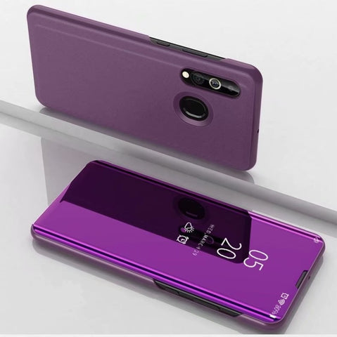 For Galaxy A10s Plated Mirror Left and Right Flip Cover with Stand Mobile Phone Holster, For Samsung Galaxy A10s, For Galaxy A10s