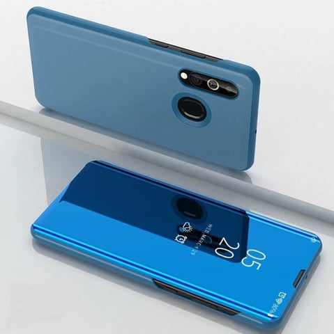 For Galaxy A10s Plated Mirror Left and Right Flip Cover with Stand Mobile Phone Holster, For Samsung Galaxy A10s, For Galaxy A10s