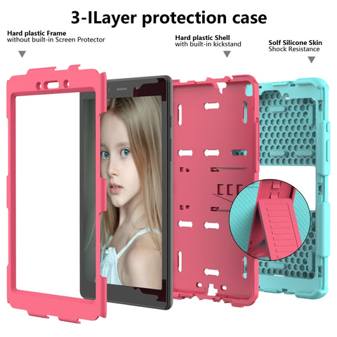 For Galaxy Tab A8.0 2019 / T290 Shockproof Two-Color Silicone Protection Case with Holder, For Galaxy Tab A8.0 2019