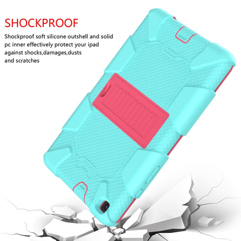 For Galaxy Tab A8.0 2019 / T290 Shockproof Two-Color Silicone Protection Case with Holder, For Galaxy Tab A8.0 2019