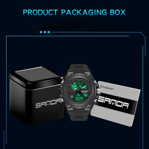 SANDA739  Watch Plate Chao Male Watch Male Student Fashion Trend Multi Functional Digital Waterproof Electronic Meter