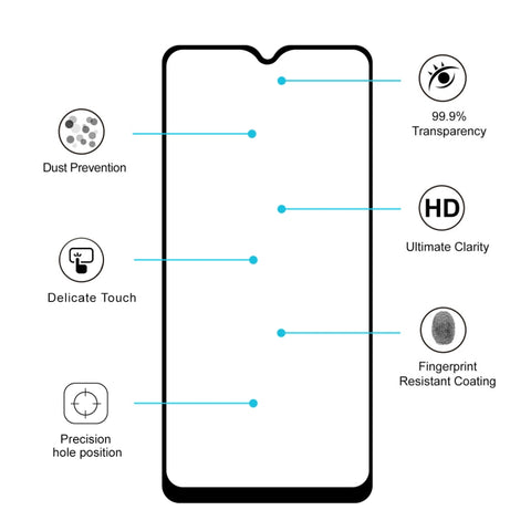 2 PCS ENKAY Hat-prince Full Glue 0.26mm 9H 2.5D Tempered Glass Full Coverage Film, For Galaxy A20s, For Moto G8 Plus