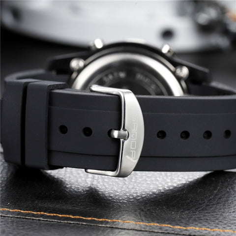 SANDA New Waterproof Luminous Plastic Multi Functional Watch Men Outdoor Sports LED Electronic Watch