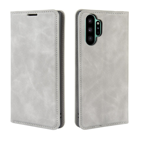 For Galaxy Note10+   Retro-skin Business Magnetic Suction Leather Case with Holder & Card Slots & Wallet, For Galaxy Note10+