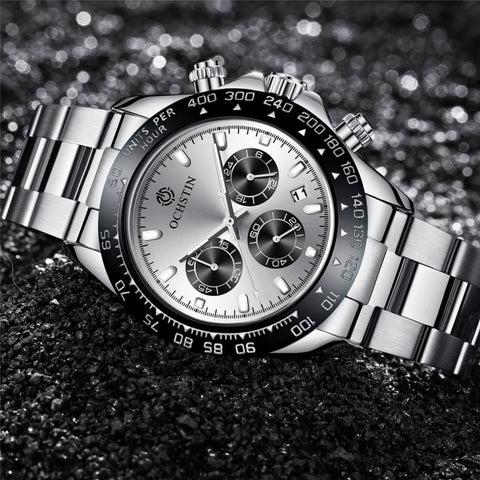 OCHSTIN Augusten 6103B Multi Function Quartz Watch Sports luminous Waterproof Watch Calendar Steel Band Men  Watch