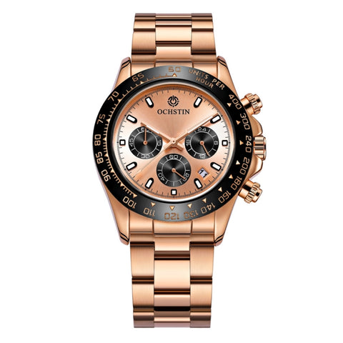 OCHSTIN Augusten 6103B Multi Function Quartz Watch Sports luminous Waterproof Watch Calendar Steel Band Men  Watch