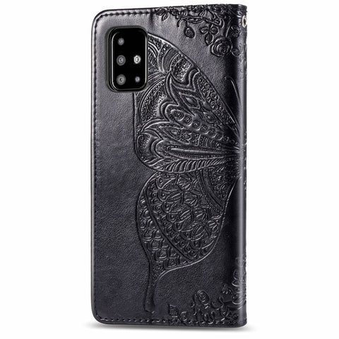 For Galaxy A51 Butterfly Love Flower Embossed Horizontal Flip Leather Case with Bracket / Card Slot / Wallet / Lanyard, For Galaxy A51