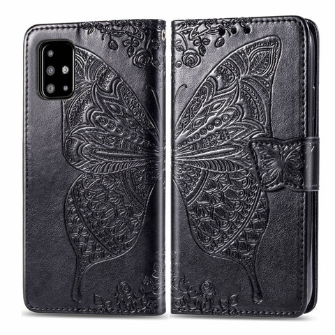 For Galaxy A51 Butterfly Love Flower Embossed Horizontal Flip Leather Case with Bracket / Card Slot / Wallet / Lanyard, For Galaxy A51