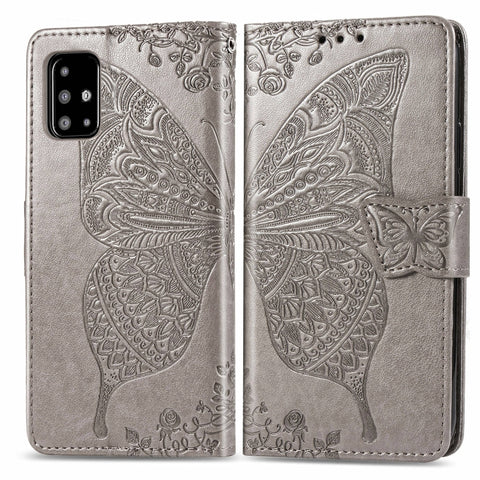 For Galaxy A51 Butterfly Love Flower Embossed Horizontal Flip Leather Case with Bracket / Card Slot / Wallet / Lanyard, For Galaxy A51