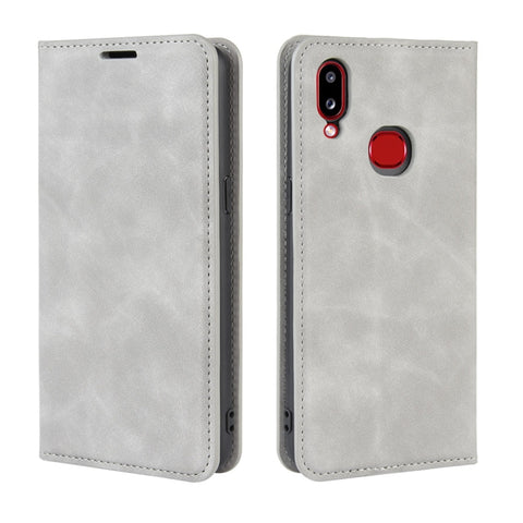 For Galaxy A10s Retro-skin Business Magnetic Suction Leather Case with Holder & Card Slots & Wallet, For Galaxy A10s