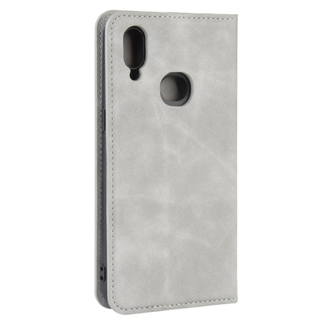 For Galaxy A10s Retro-skin Business Magnetic Suction Leather Case with Holder & Card Slots & Wallet, For Galaxy A10s