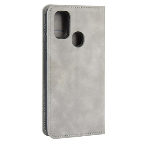 For Galaxy M30s Retro-skin Business Magnetic Suction Leather Case with Holder & Card Slots & Wallet, For Galaxy M30s