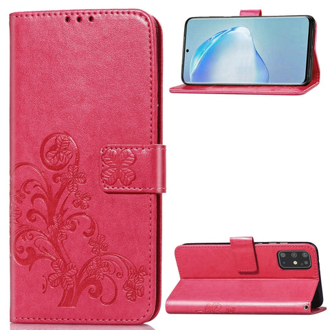 Lucky Clover Pressed Flowers Pattern Leather Case with Holder & Card Slots & Wallet & Hand Strap, For Galaxy S20+, For Galaxy S20 Ultra, For Galaxy S20, For Galaxy A71, For Galaxy S10 Lite / A91 / M80s, For Galaxy Note10 Lite/A81/M60s                  ...