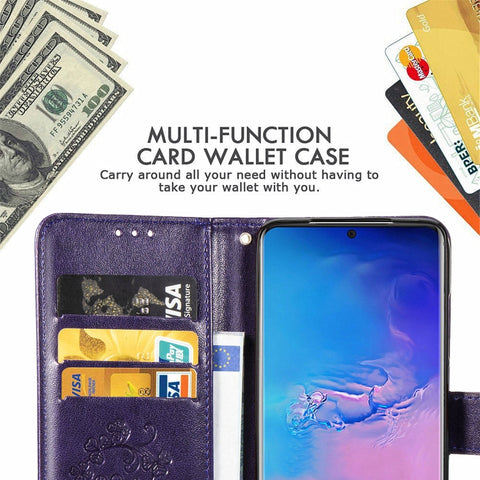 Lucky Clover Pressed Flowers Pattern Leather Case with Holder & Card Slots & Wallet & Hand Strap, For Galaxy S20+, For Galaxy S20 Ultra, For Galaxy S20, For Galaxy A71, For Galaxy S10 Lite / A91 / M80s, For Galaxy Note10 Lite/A81/M60s                  ...