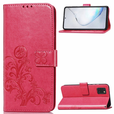 Lucky Clover Pressed Flowers Pattern Leather Case with Holder & Card Slots & Wallet & Hand Strap, For Galaxy S20+, For Galaxy S20 Ultra, For Galaxy S20, For Galaxy A71, For Galaxy S10 Lite / A91 / M80s, For Galaxy Note10 Lite/A81/M60s                  ...