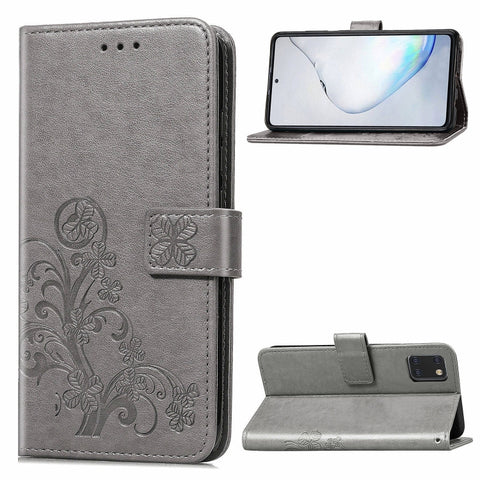 Lucky Clover Pressed Flowers Pattern Leather Case with Holder & Card Slots & Wallet & Hand Strap, For Galaxy S20+, For Galaxy S20 Ultra, For Galaxy S20, For Galaxy A71, For Galaxy S10 Lite / A91 / M80s, For Galaxy Note10 Lite/A81/M60s                  ...