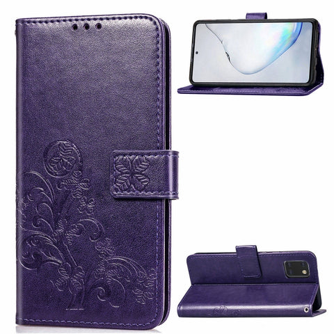 Lucky Clover Pressed Flowers Pattern Leather Case with Holder & Card Slots & Wallet & Hand Strap, For Galaxy S20+, For Galaxy S20 Ultra, For Galaxy S20, For Galaxy A71, For Galaxy S10 Lite / A91 / M80s, For Galaxy Note10 Lite/A81/M60s                  ...