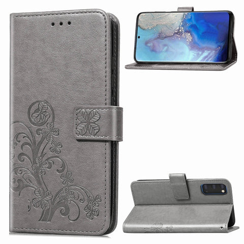 Lucky Clover Pressed Flowers Pattern Leather Case with Holder & Card Slots & Wallet & Hand Strap, For Galaxy S20+, For Galaxy S20 Ultra, For Galaxy S20, For Galaxy A71, For Galaxy S10 Lite / A91 / M80s, For Galaxy Note10 Lite/A81/M60s                  ...