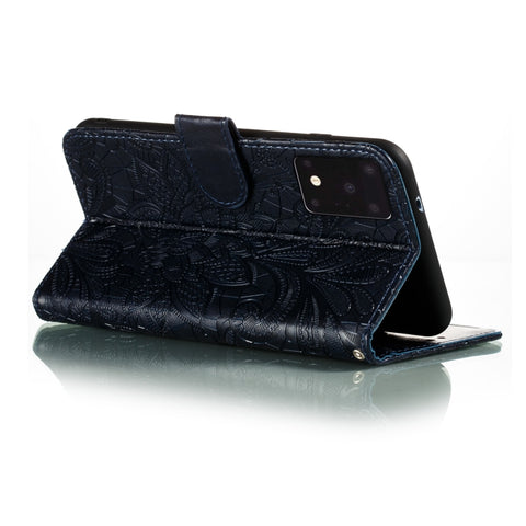 Lace Flower Embossing Pattern Horizontal Flip PU Leather Case with Holder & Card Slots & Wallet & Photo Frame & Lanyard, For Galaxy S20 Ultra, For Galaxy S20+, For Galaxy S20