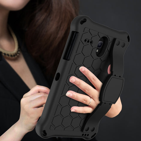 Honeycomb Design EVA + PC Four Corner Anti Falling Flat Protective Shell With Straps, For Galaxy Tab A 8.0(2018) T387, For GalaxyTab A 8.0 (2017)T380, For GalaxyTab A 10.1 (2019) T510