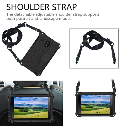 Honeycomb Design EVA + PC Four Corner Anti Falling Flat Protective Shell With Straps, For Galaxy Tab A 8.0(2018) T387, For GalaxyTab A 8.0 (2017)T380, For GalaxyTab A 10.1 (2019) T510