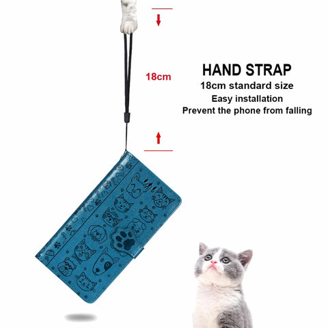 For Galaxy A71 Cute Cat and Dog Embossed Horizontal Flip Leather Case with Bracket / Card Slot / Wallet / Lanyard, For Galaxy A71
