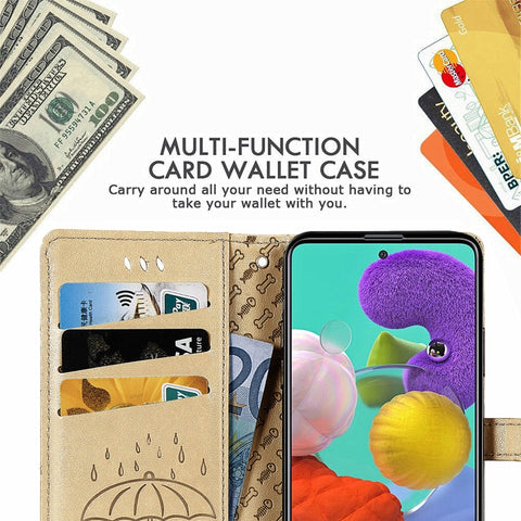 For Galaxy A71 Cute Cat and Dog Embossed Horizontal Flip Leather Case with Bracket / Card Slot / Wallet / Lanyard, For Galaxy A71