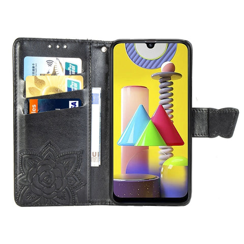 For Galaxy M31 Butterfly Love Flower Embossed Horizontal Flip Leather Case with Bracket / Card Slot / Wallet / Lanyard, For Galaxy M31