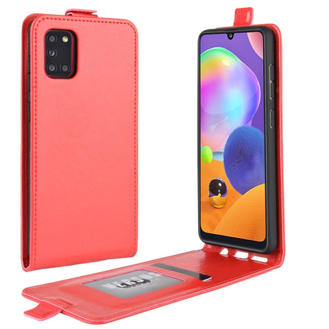 For Galaxy A31 R64 Texture Single Vertical Flip Leather Protective Case with Card Slots & Photo Frame, For Galaxy A31
