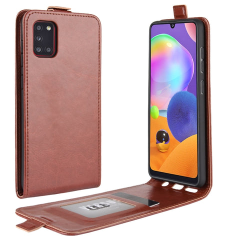 For Galaxy A31 R64 Texture Single Vertical Flip Leather Protective Case with Card Slots & Photo Frame, For Galaxy A31