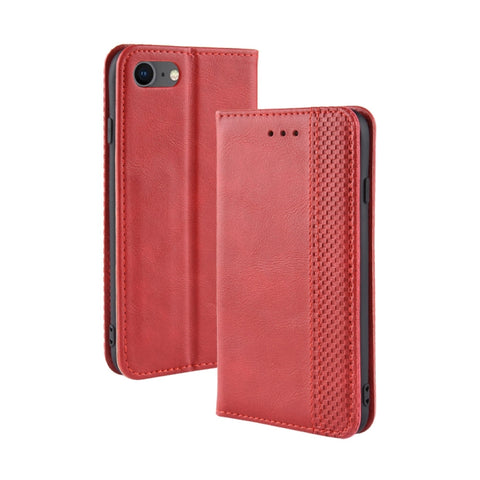 For iPhone SE (2020) Magnetic Buckle Retro Crazy Horse Texture Horizontal Flip Leather Case  , with Holder & Card Slots & Photo Frame, For iPhone SE 2022 / SE 2020