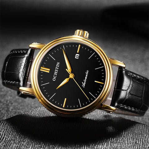 Ochstin 2024 Automatic Mechanical Watch Men Waterproof Calendar Leather Business Mechanical Men Watch
