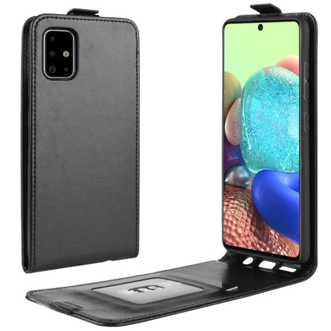 For Galaxy A71 5G R64 Texture Single Vertical Flip Leather Protective Case with Card Slots & Photo Frame, For Galaxy A71 5G